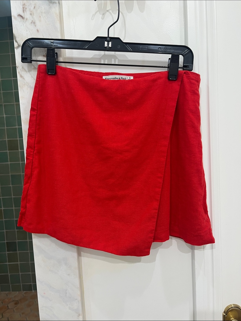 Abercrombie & Fitch Bright Red Mini Wrap Skirt